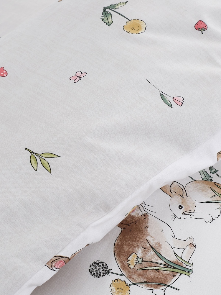 Bianca White Cotton Bunny Rabbit Friends Duvet Cover Set - Image 4 of 4