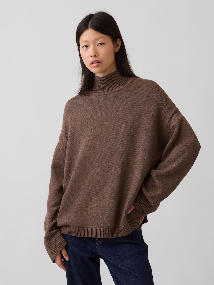 Gap Brown Oversized Turtleneck Jumper - Image 1 of 4