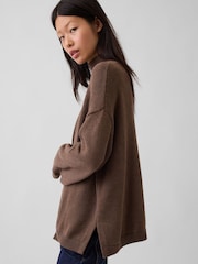 Gap Brown Oversized Turtleneck Jumper - Image 3 of 4