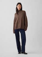 Gap Brown Oversized Turtleneck Jumper - Image 4 of 4