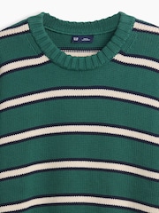 Grün gestreift - Gap Baumwollpullover, Übergroß - Bild 4 von 4