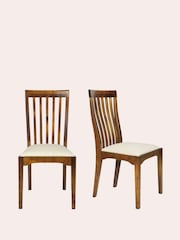 Laura Ashley Set of 2 Dark Chestnut Garrat Dining Chairs - Image 4 of 6