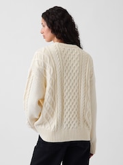 Gap White Cable-Knit Oversized Jumper - Image 2 of 3