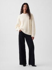 Gap White Cable-Knit Oversized Jumper - Image 3 of 3