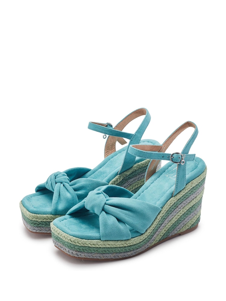 Moda in Pelle Blue Margaritaa Knot Detail Wedge - Image 2 of 4