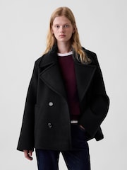 Gap Black Wool-Blend Peacoat - Image 1 of 5
