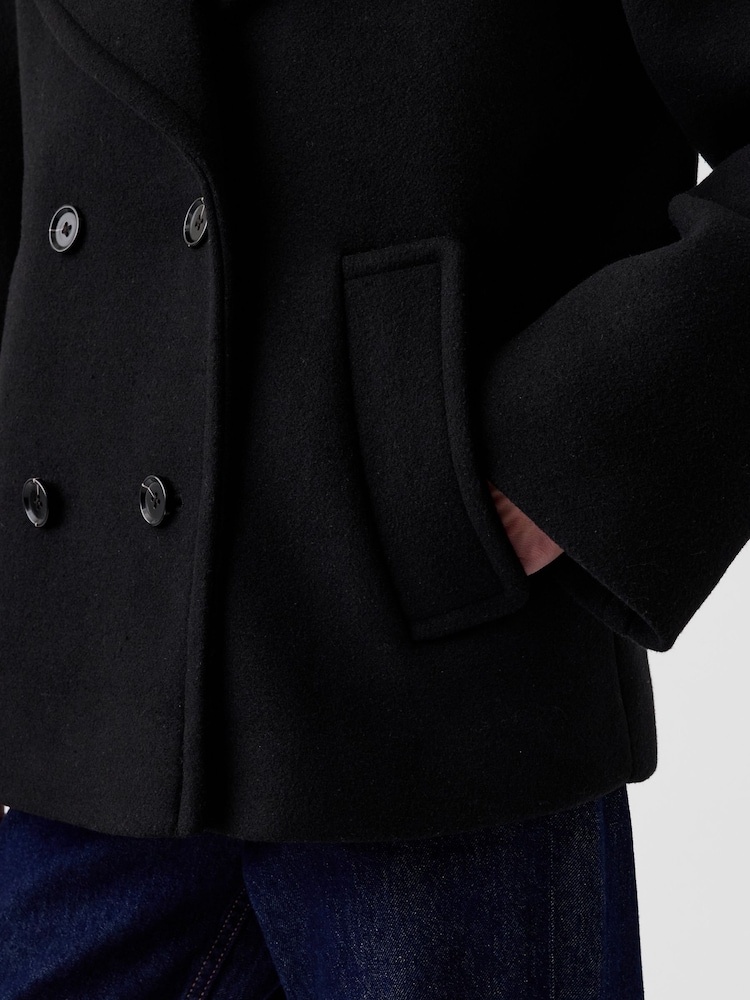 Gap Black Wool-Blend Peacoat - Image 5 of 5 Gap Black Wool-Blend Peacoat - Image 5 of 5