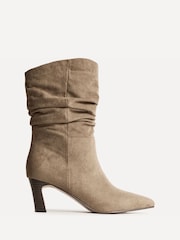 Linzi Natural Composed Ruched Ankle Boots - Image 2 of 5
