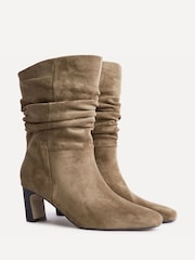 Linzi Natural Composed Ruched Ankle Boots - Image 3 of 5