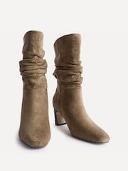 Linzi Natural Composed Ruched Ankle Boots - Image 4 of 5