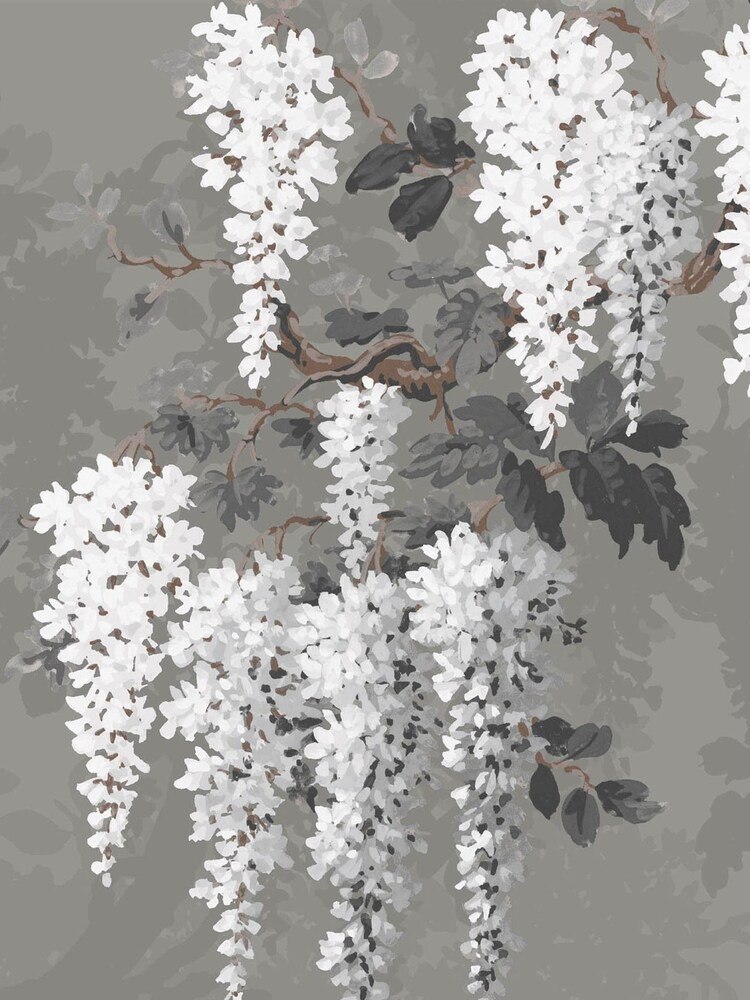 Woodchip & Magnolia Grey Wisteria Wallpaper - Image 4 of 4