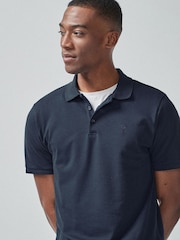 Blau & Marineblau - Schmale Passform - Piqué-Poloshirt Kurzarm - Image 1 of 5