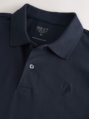 Mėlyna tamsiai mėlyna - Aptemptas kirpimas - Trumpų rankovių pikė polo marškinėliai - 7 paveikslėlis iš 7