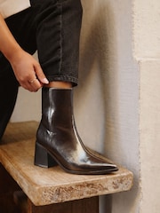 Linzi Brown Signal Block Heel Ankle Boots - Image 1 of 6