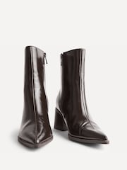 Linzi Brown Signal Block Heel Ankle Boots - Image 3 of 6