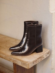 Linzi Brown Signal Block Heel Ankle Boots - Image 6 of 6