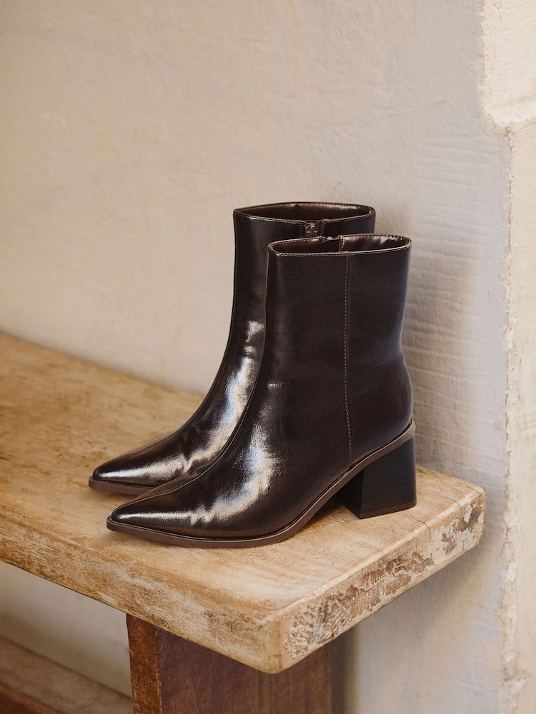 Linzi Brown Signal Block Heel Ankle Boots - Image 6 of 6 Linzi Brown Signal Block Heel Ankle Boots - Image 6 of 6