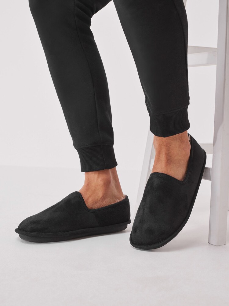 Black Closed Back Slippers - Image 1 of 5 Black Closed Back Slippers - Image 1 of 5