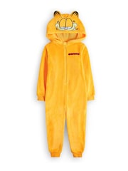 Vanilla Underground Orange Garfield Unisex Kids Fleece All-In-One - Image 1 of 5