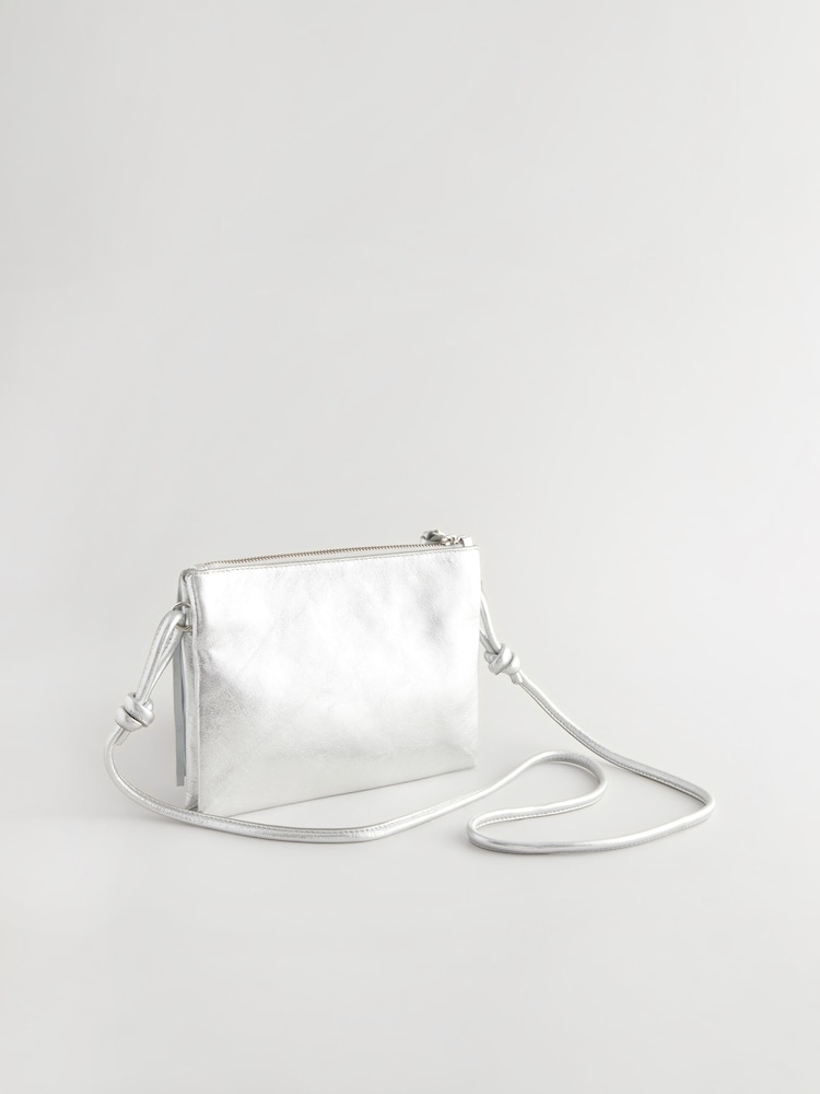 Argent - Sac bandoulière en cuir à franges - Image 7 of 10