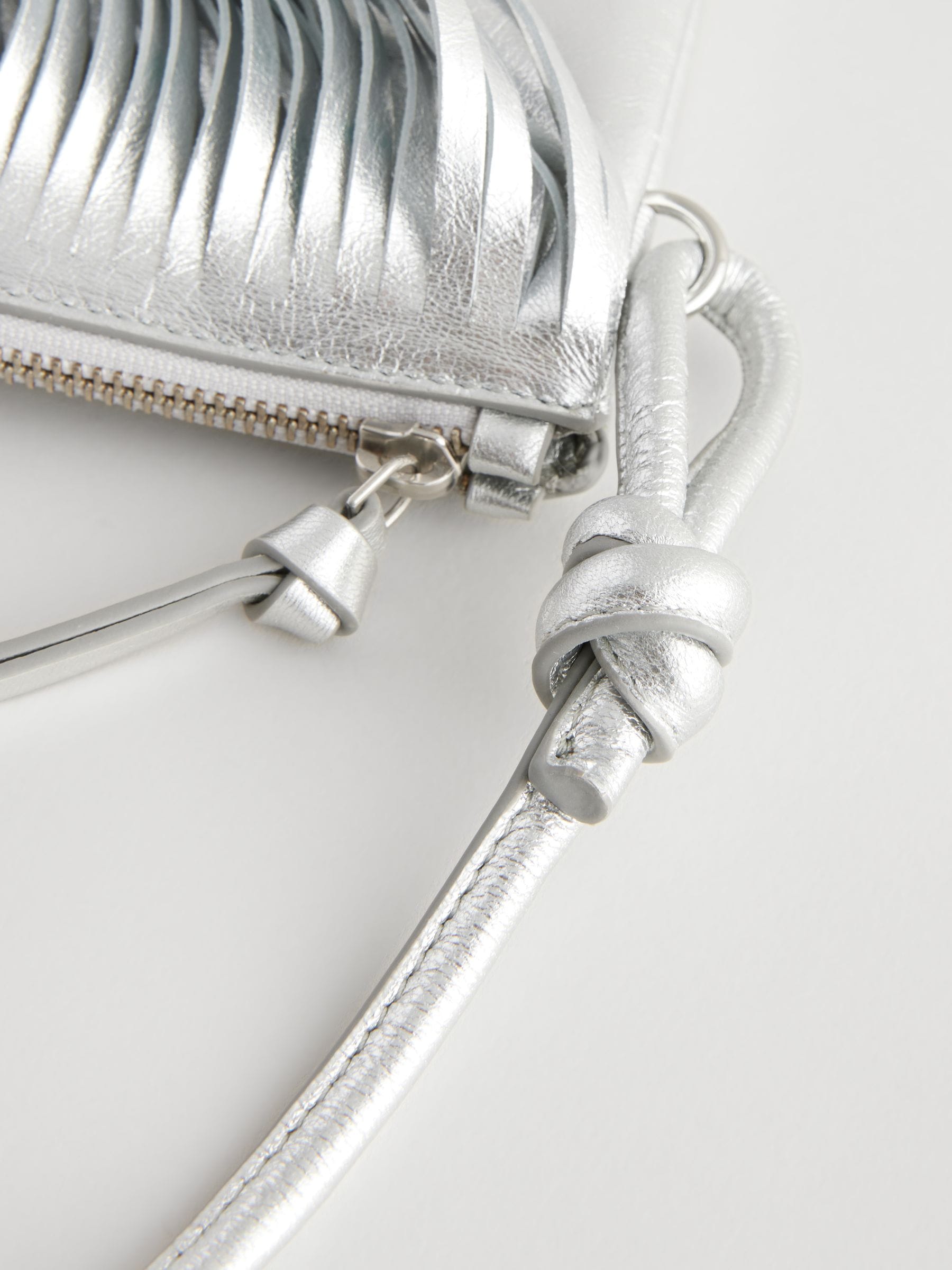 Buy Silver Leather Fringe Cross-Body Bag from Next USA