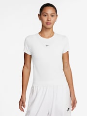 Nike White Chill Knit Mod Crop T-Shirt - Image 1 of 6