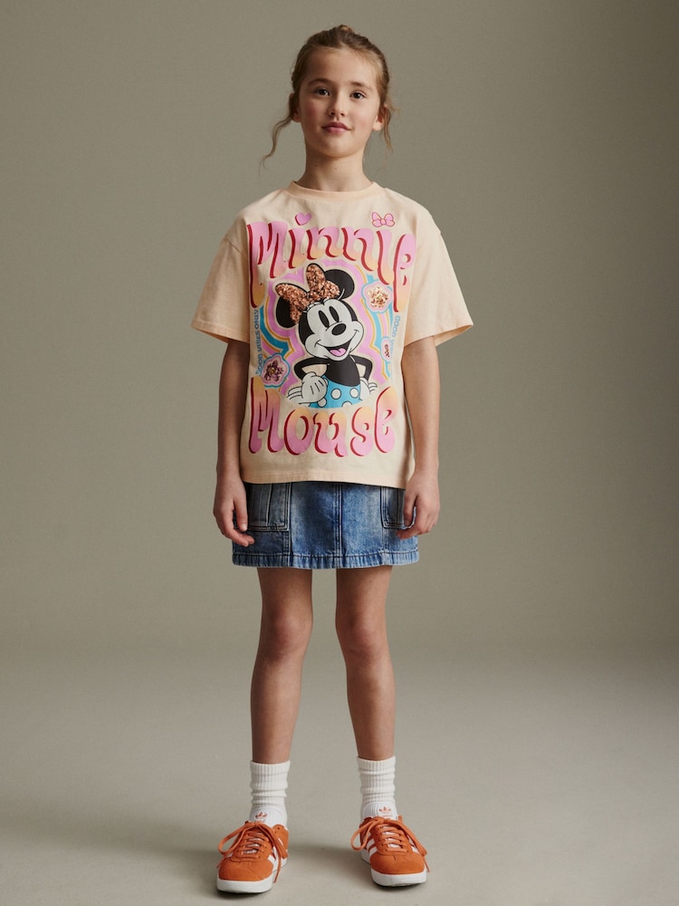 Neutral Oversized Sequin Minnie Mouse License T-Shirt (3-16yrs) - Image 1 of 8