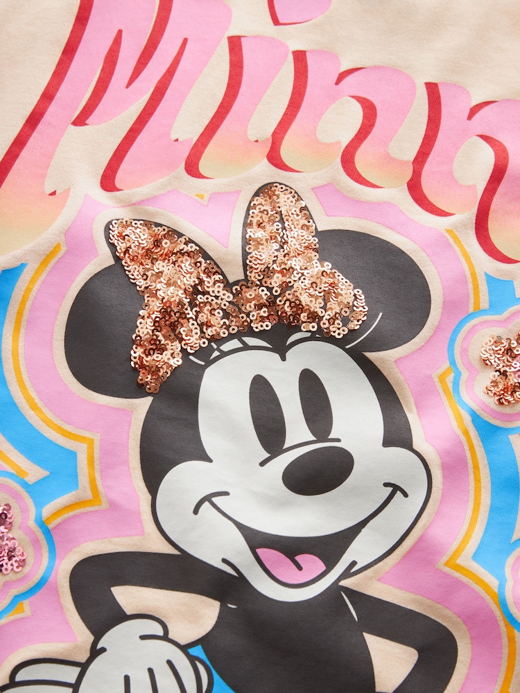 Neutral Oversized Sequin Minnie Mouse License T-Shirt (3-16yrs) - Image 8 of 8