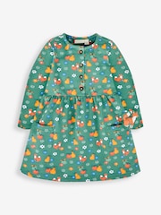JoJo Maman Bébé Green Fox & Fruit Button Front Dress - Image 1 of 4