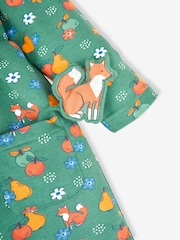 JoJo Maman Bébé Green Fox & Fruit Button Front Dress - Image 3 of 4