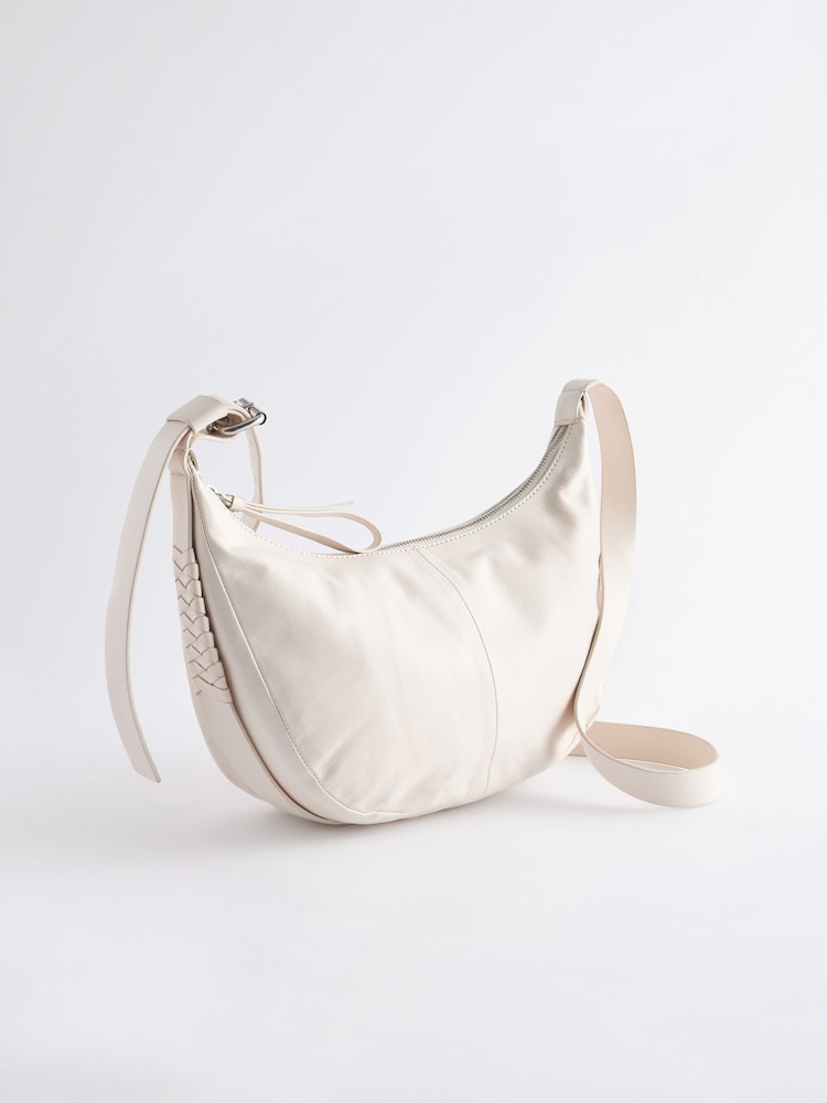 White Leather Sling Bag - Image 1 of 5