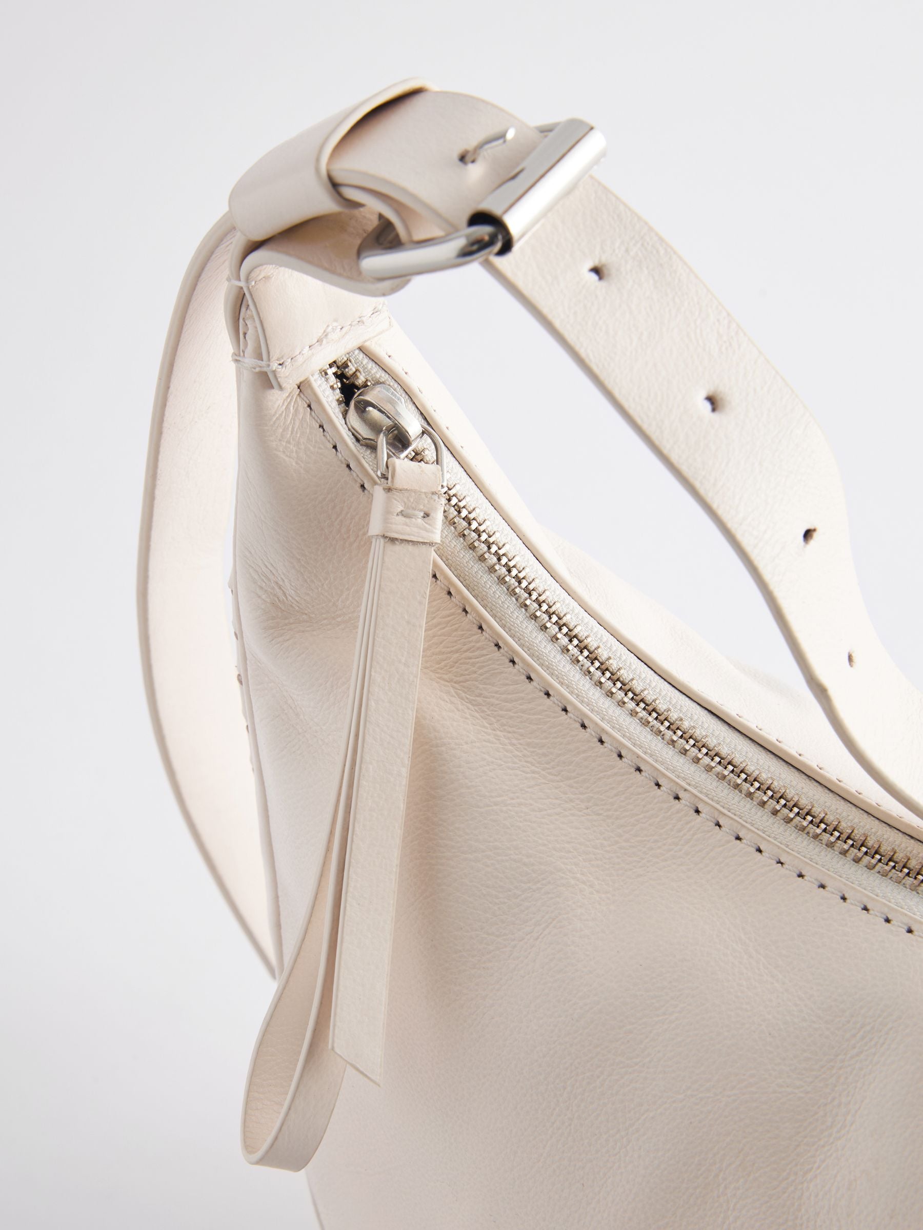 White Leather Sling Bag