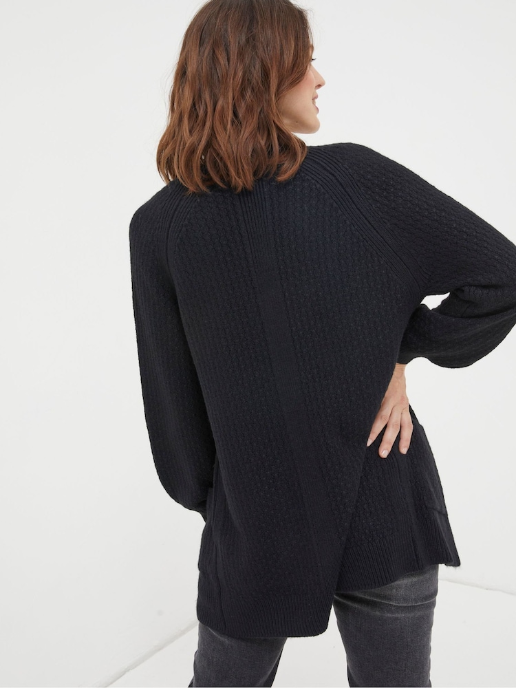 FatFace Black Hannah Edge To Edge Cardigan - Image 2 of 5