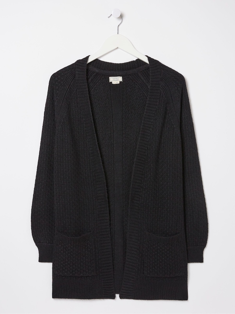 FatFace Black Hannah Edge To Edge Cardigan - Image 5 of 5