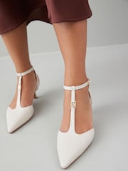 Bone Regular/Wide Fit Forever Comfort® With Motionflex Hardware T Bar Kitten Heels - Image 4 of 9