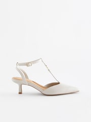 Bone Regular/Wide Fit Forever Comfort® With Motionflex Hardware T Bar Kitten Heels - Image 6 of 9