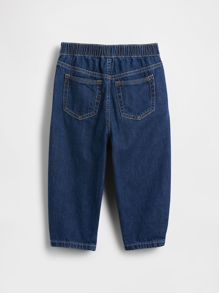 Gap Dark Wash Pull-on Barrel Jeans (6mths-5yrs) - Image 3 of 3 Gap Dark Wash Pull-on Barrel Jeans (6mths-5yrs) - Image 3 of 3