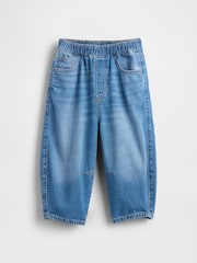 Gap Medium Wash Blue Pull-on Barrel Jeans (6mths-5yrs) - Image 2 of 3
