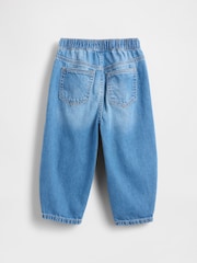 Gap Medium Wash Blue Pull-on Barrel Jeans (6mths-5yrs) - Image 3 of 3