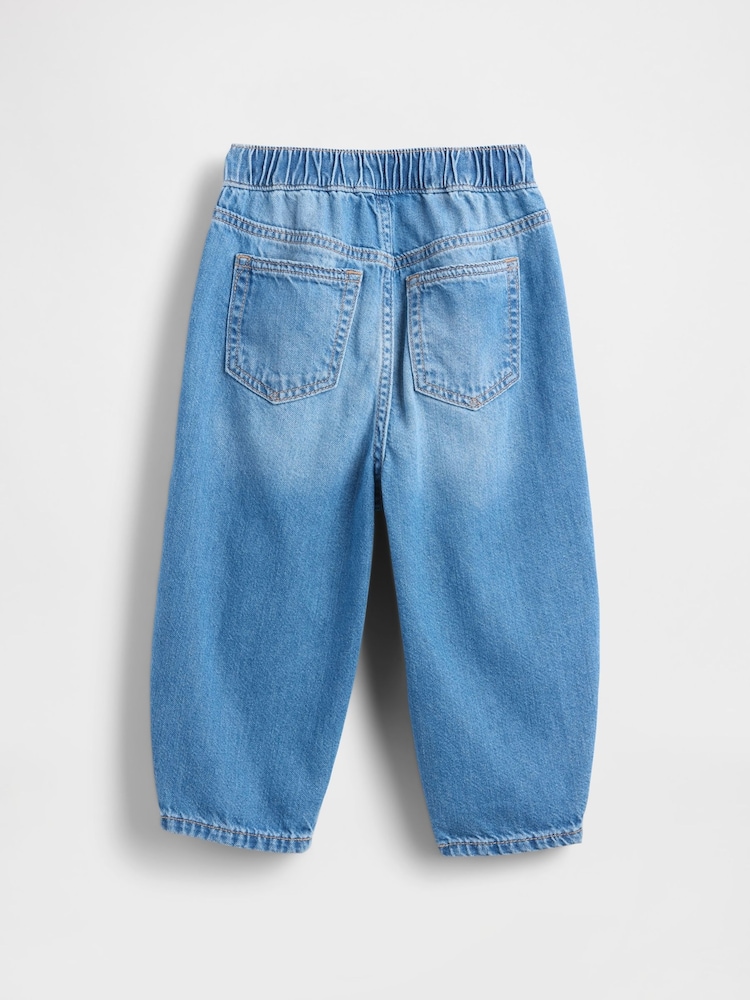 Gap Medium Wash Blue Pull-on Barrel Jeans (6mths-5yrs) - Image 3 of 3 Gap Medium Wash Blue Pull-on Barrel Jeans (6mths-5yrs) - Image 3 of 3