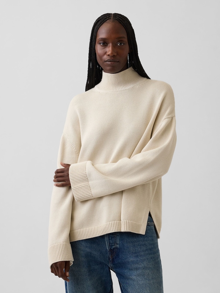 Gap Cream Oversized Turtleneck Jumper - Image 1 of 4