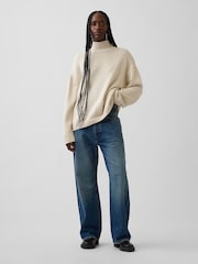 Gap Cream Oversized Turtleneck Jumper - Image 3 of 4