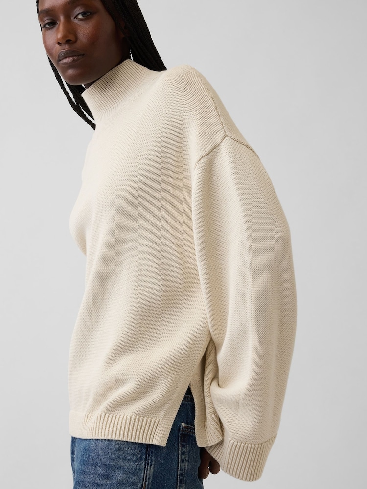 Gap Cream Oversized Turtleneck Jumper - Image 4 of 4