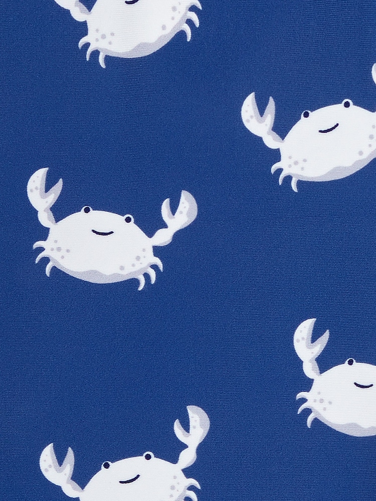 JoJo Maman Bébé Blue Crab UPF 50 2-Piece Sun Protection Suit - Image 5 of 5