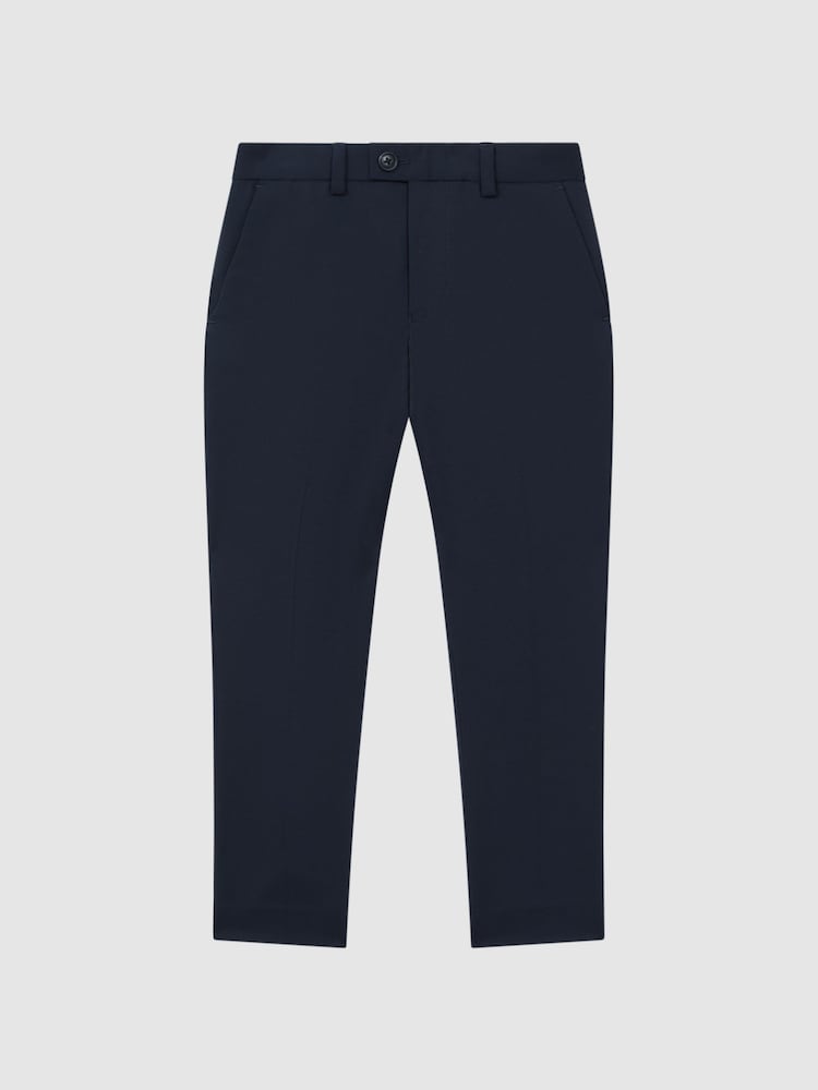 Reiss Navy Hope 3-9 yrs Wool Blend Adjustable Trousers - Image 2 of 6
