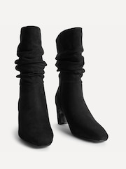 Linzi Black Composed Ruched Ankle Boots - Image 3 of 5