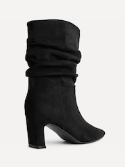 Linzi Black Composed Ruched Ankle Boots - Image 4 of 5