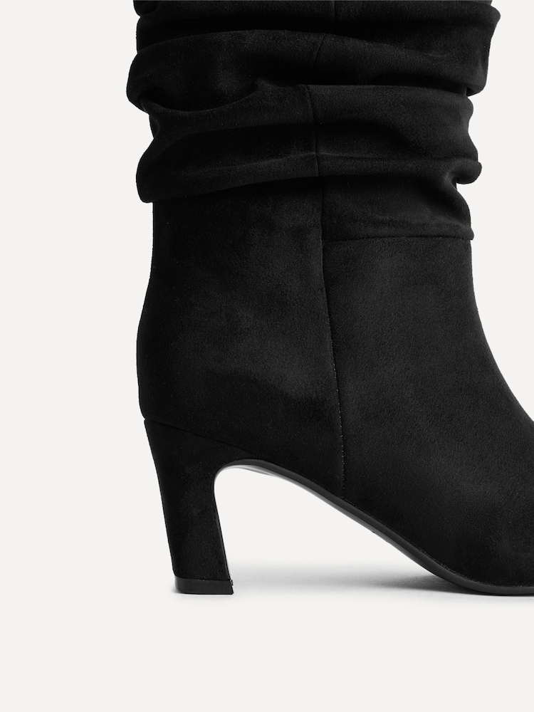 Linzi Black Composed Ruched Ankle Boots - Image 5 of 5