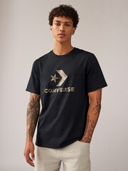 Converse Black Stitch Camo 100% Cotton T-Shirt - Image 1 of 4