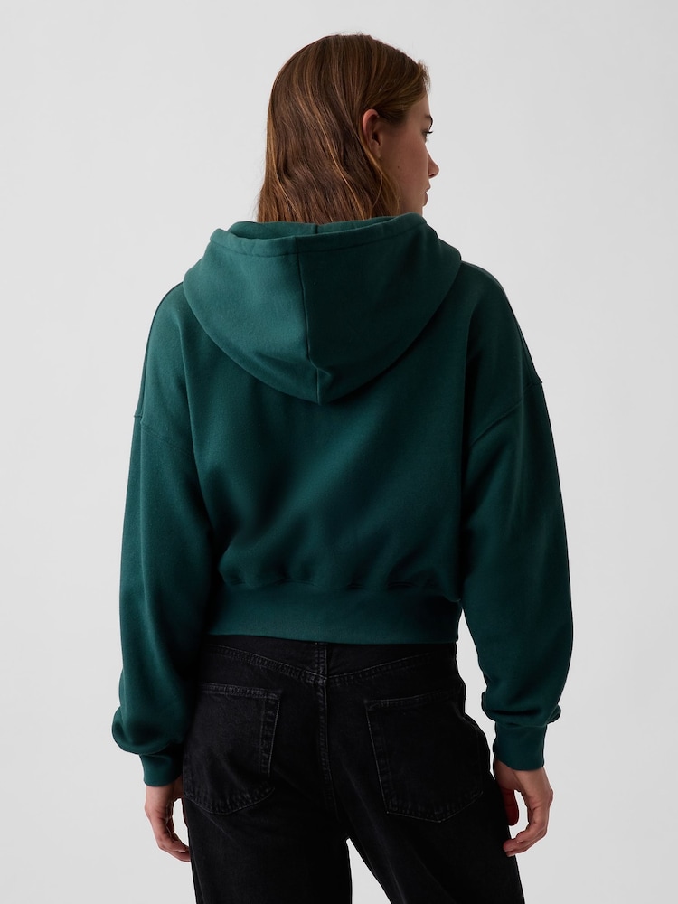 Gap Green Vintage Soft Oversized Logo Zip-Up Hoodie - Image 2 of 4